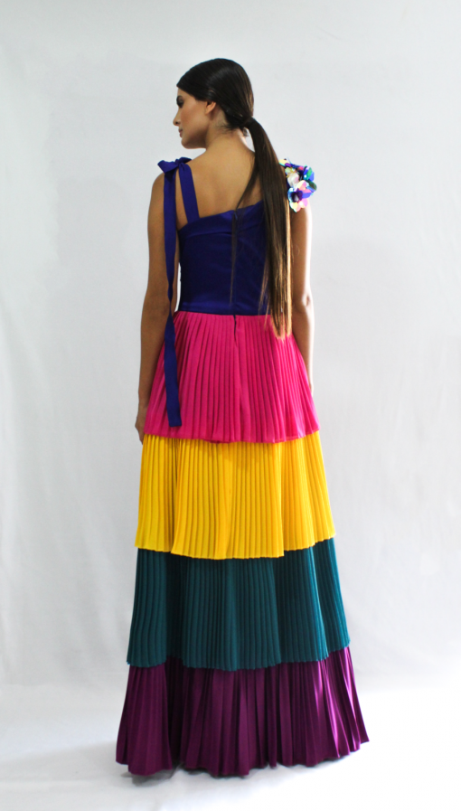 vestidocolores2 vestido plisado de colores