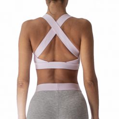 Top  deportivo escote redondo con  tirantes elasticos lila.
