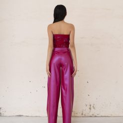 PANTALON EFECTO PIEL PIERNA  ANCHA
