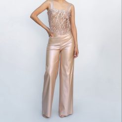 PANTALON EFECTO PIEL PIERNA  ANCHA